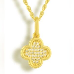 Gold Plated Clover Pendant Necklace